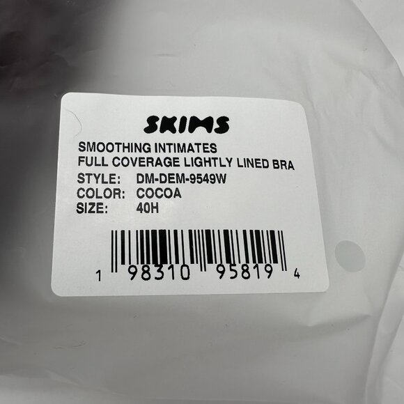 SKIMS Smoothing Intimates Full Coverage Lightly Lined Bra, Size 40H, Cocoa Brown - Picture 10 of 12
